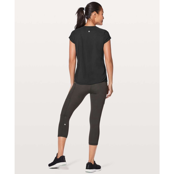 Lululemon Tops - Lululemon Just Pleat It Short Sleeve Black W3BF0S size Medium